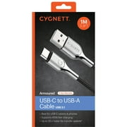 Cygnett CY2679PCUSA Armored 3.1 USB-C to USB-A Charge and Sync Cable, 3 Feet