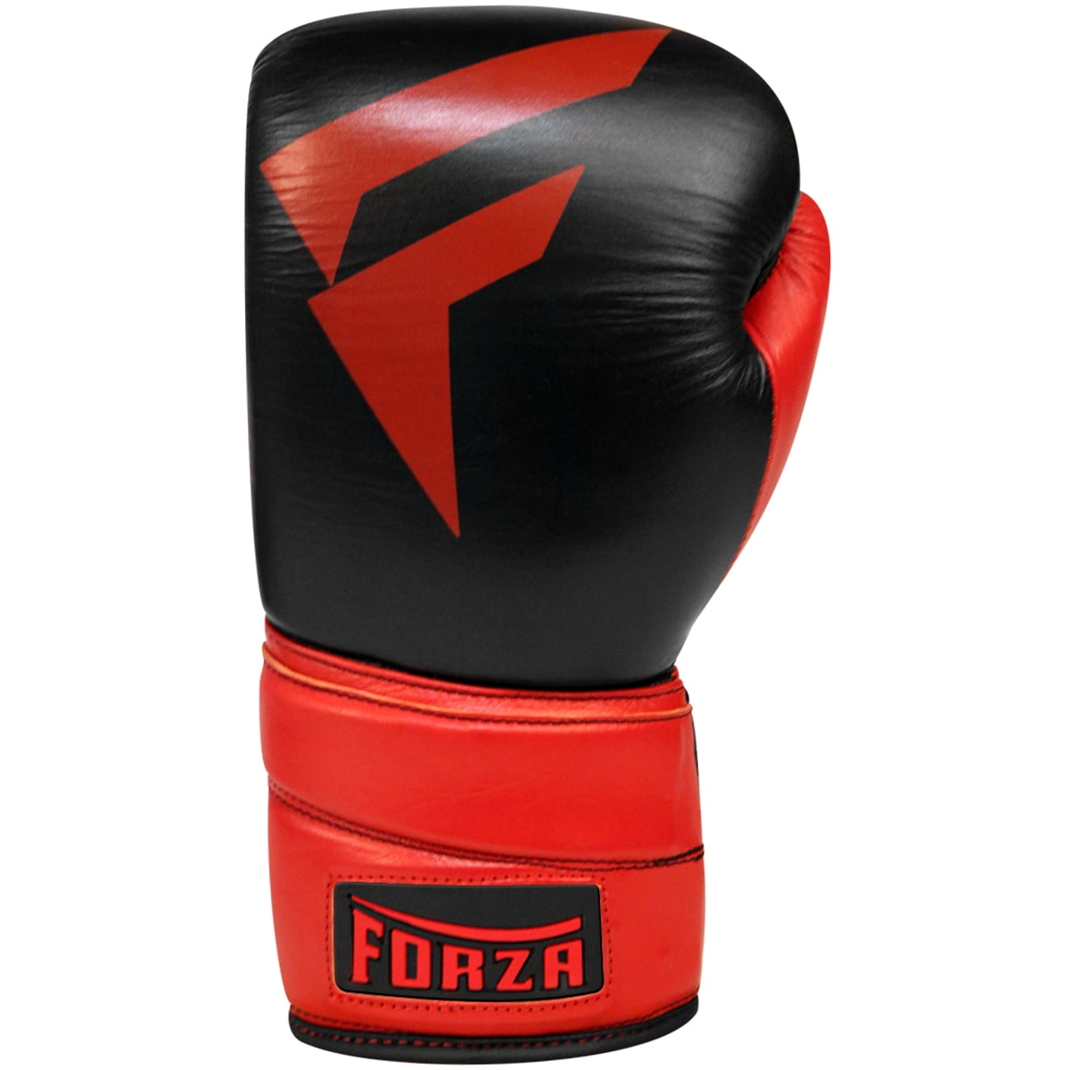 Forza Sports Pro Leather Boxing Gloves - 16 oz. - Black/Red
