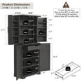 thumbnail image 4 of ACCOHOHO 72" Tall Kitchen Pantry Cabinets, Farmhouse Storage Cabinet with Barn Door, Drawer & Adjustable Shelves for Kitchen, Dining Room, Bathroom, Black, 4 of 8