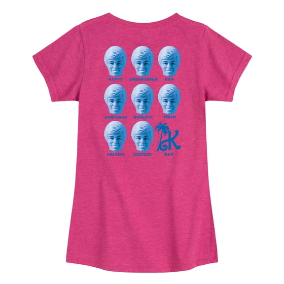 Barbie - Ken Emotion Grid - Girls Fitted Short Sleeve Graphic T-Shirt