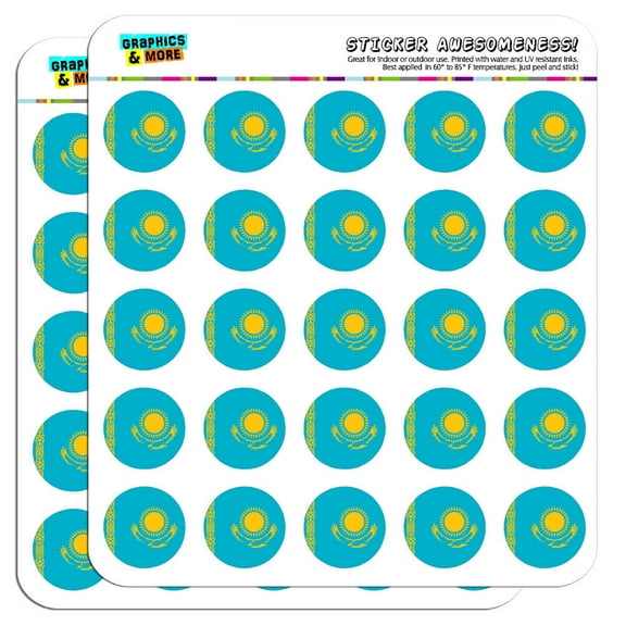 Kazakhstan National Country Flag 1" Scrapbooking Crafting Stickers