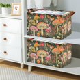 thumbnail image 2 of Yayeee Foldable Storage Basket for Shelves with Handles Waterproof Cloth Bins, Colorful Mushroom, 2 of 7