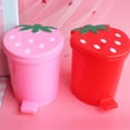 thumbnail image 3 of Mini Strawberry Trash Can with Lid Plastic Garbage Bin Waste Paper Organizer for Home Office Desk Room Desktop Bucket, 3 of 14