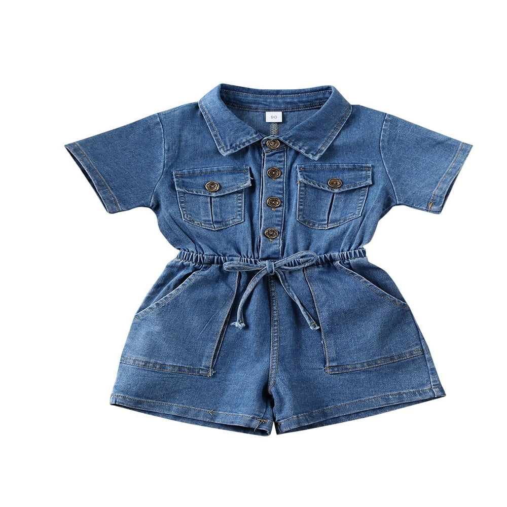 Girls jean romper hotsell