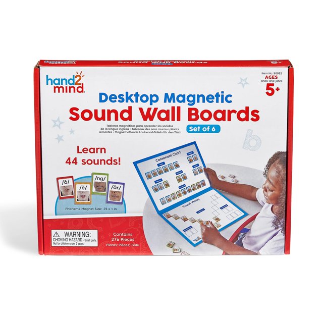Placas magnéticas de pared con sonido hand2mind para escritorio, juego de 6