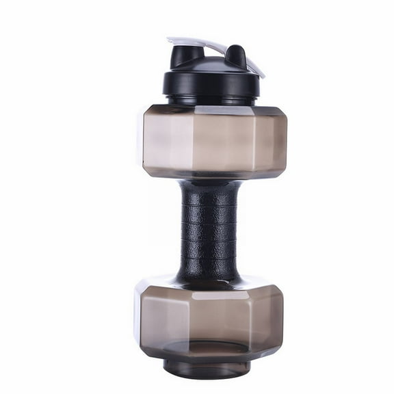 Dumbbell Shaped Water Bottle 88 Oz Large Capacity, Sports Kettle for Fitness And Running, Plastic Drink Container for Gym, Hiking, And Camping, Motivational Workout , , 1*Dumbbell And Water Bottle