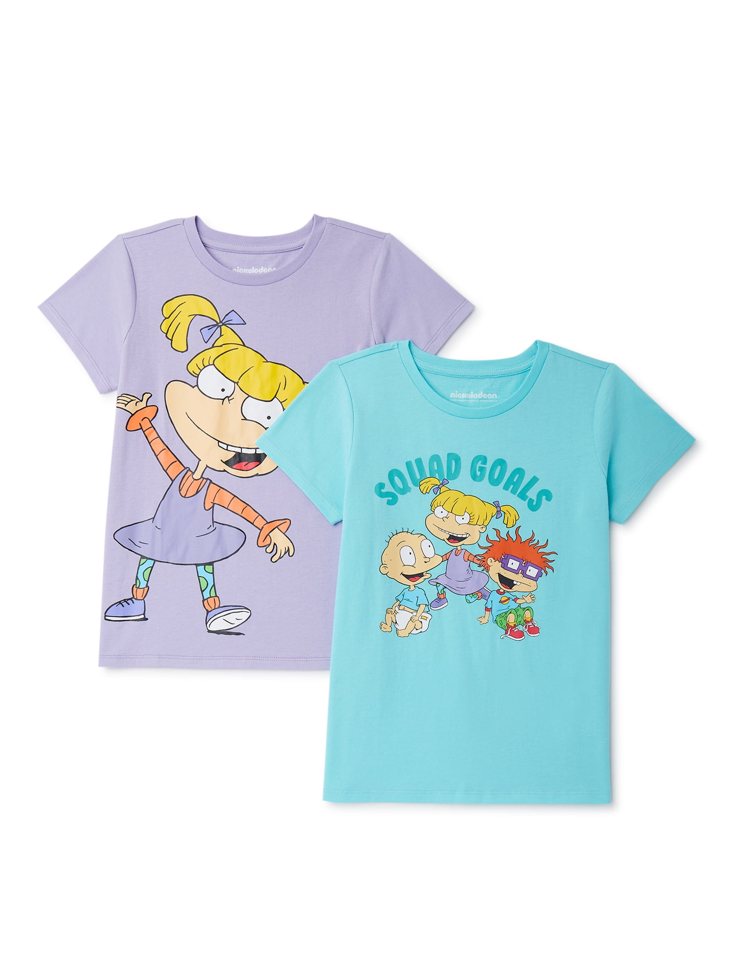 Nickelodeon Rugrats Girls Short Sleeve T-Shirts, 2-Pack, Sizes 4-16 ...