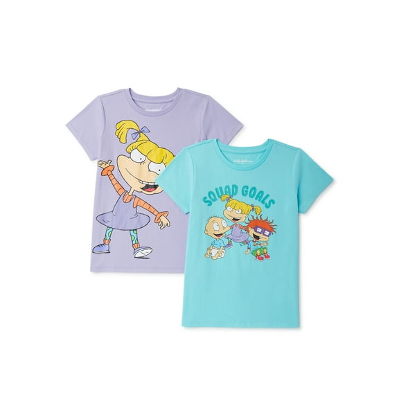 Nickelodean Girls Short Sleeve Rugrats T-Shirt, 2-Pack, Sizes 4-16