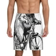 thumbnail image 1 of Kdxio Capybara Riding Bicycle Print Mens Shorts, Breathable Lounge Sleepwear Set with Elastic Waistband and Pockets-Medium, 1 of 6