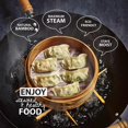 thumbnail image 4 of Bamboo Steamer Basket 10 inch - Dumpling Steamer - 2 Tier Asian Food Steamer - Bun Steamer - Perfect for Vegetable, Rice, Fish or any other Healthy Food, 4 of 6