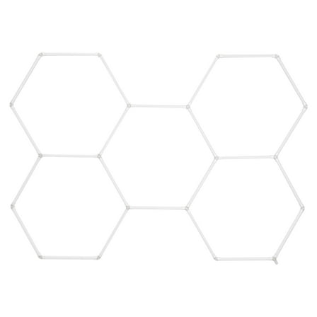 KFFKFF Hexagonal Garage Illumination, 26400LM, 6500K, 5-Unit Honeycomb LED Ceiling Fixtures, DIY Cool White Lighting for Car Detailing, Gyms, Basements, and Workshops