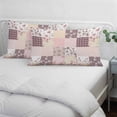 thumbnail image 4 of Boho Spring Floral Throw Pillow Covers, Vintage Flowers Patchwork Plaid Pink Soft Breathable Pillow Cases with Invisible Zipper for Sleeping, Small Pillowcases for Couch Bed Sofa Chair 16x24 Inches, 4 of 9