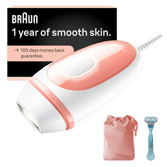 Braun IPL Silk-Expert Mini Laser Hair Removal at Home, Permanent Hair Reduction for Women and Men, Holidays Gifts with Pouch, Venus Razor, PL1014