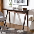 thumbnail image 2 of SAFAVIEH Reid Solid Modern Glam Writing Desk, Walnut, 2 of 11