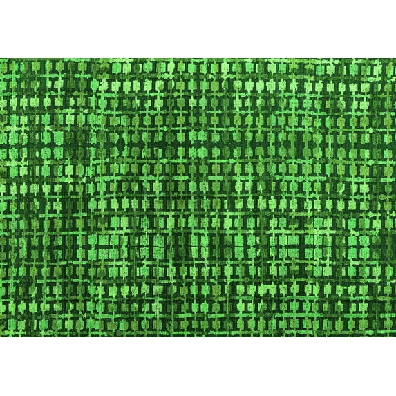 Ahgly Company Indoor Rectangle Abstract Green Modern Area Rugs, 7' x 10'