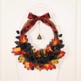 thumbnail image 4 of Halloween Wreaths for Front Door,16 inch Black Rose Halloween Wreaths with Lights Berry Maple Leaf Small Bell,Scary Halloween Home Decoration for Indoor,Outdoor,Wall Window,Porch,Garden,Home,Party, 4 of 9