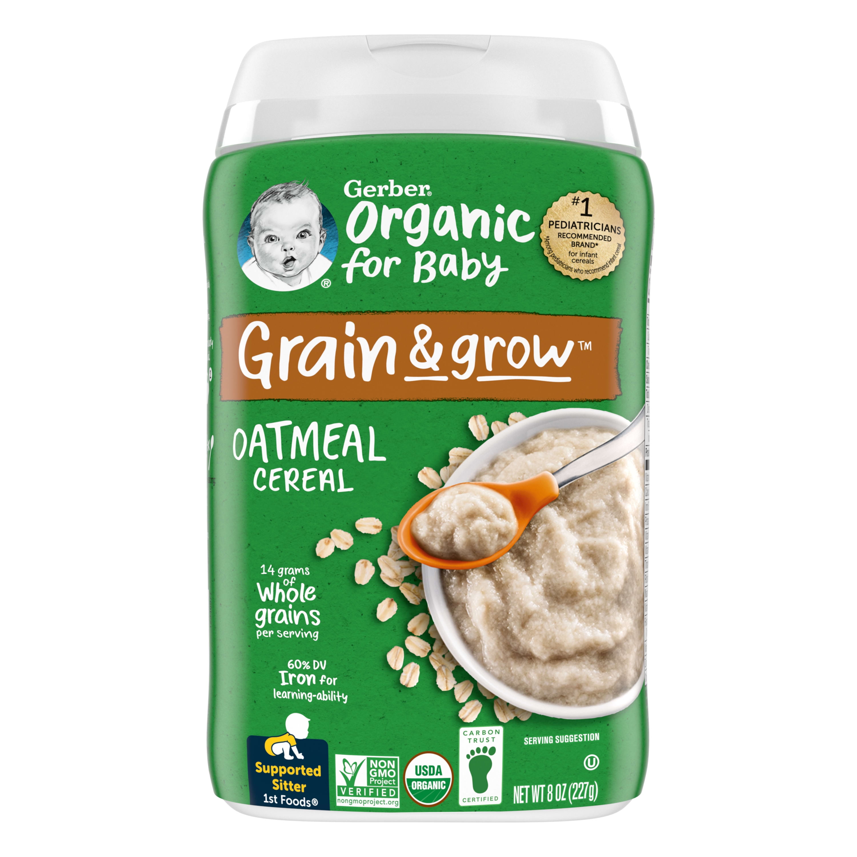 Gerber Cereal for Babyrain &row 2nd Foods Multigrain Baby Cereal, 16 oz  Canister