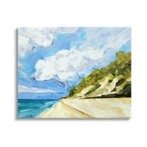 Stupell Industries Cloudy Coastal Cliffs Painting Coastal Painting Gallery Wrapped Canvas Print Wall Art