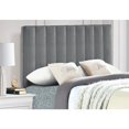 thumbnail image 2 of Crushed-Velvet Vertically Channeled Full or Queen Headboard in Gray Fabric, 2 of 6