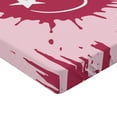 thumbnail image 2 of Ambesonne Emoji Fitted Sheet, Grunge Starry Eye Funny Face, Twin XL Size, Magenta Pale Pink White, 2 of 3