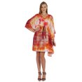thumbnail image 1 of Bimba Printed Caftan Gown Maxi Robe Dress For Women Beachwear Short Swimsuit Cover Up, 1 of 7