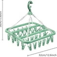 thumbnail image 2 of WarmHaven Clothes Drying Hanger with 32 Clips and Drip Foldable Hanging Rack (Light Green), 2 of 14