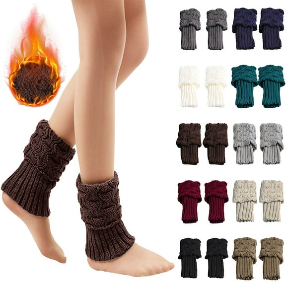 Ribbed Knit Leg Warmers for Women 80s Style Winter Warm Long Boot Socks Thermal Wear