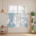 thumbnail image 3 of Starfish Coastal Kitchen Curtains, Nautical Ocean Summer Beach Coral Light Filtering Window Curtain Panels, 2Pcs Rod Pocket Window Treatments Set for Study Room Bathroom Bedroom 52x54 Inches, 3 of 9