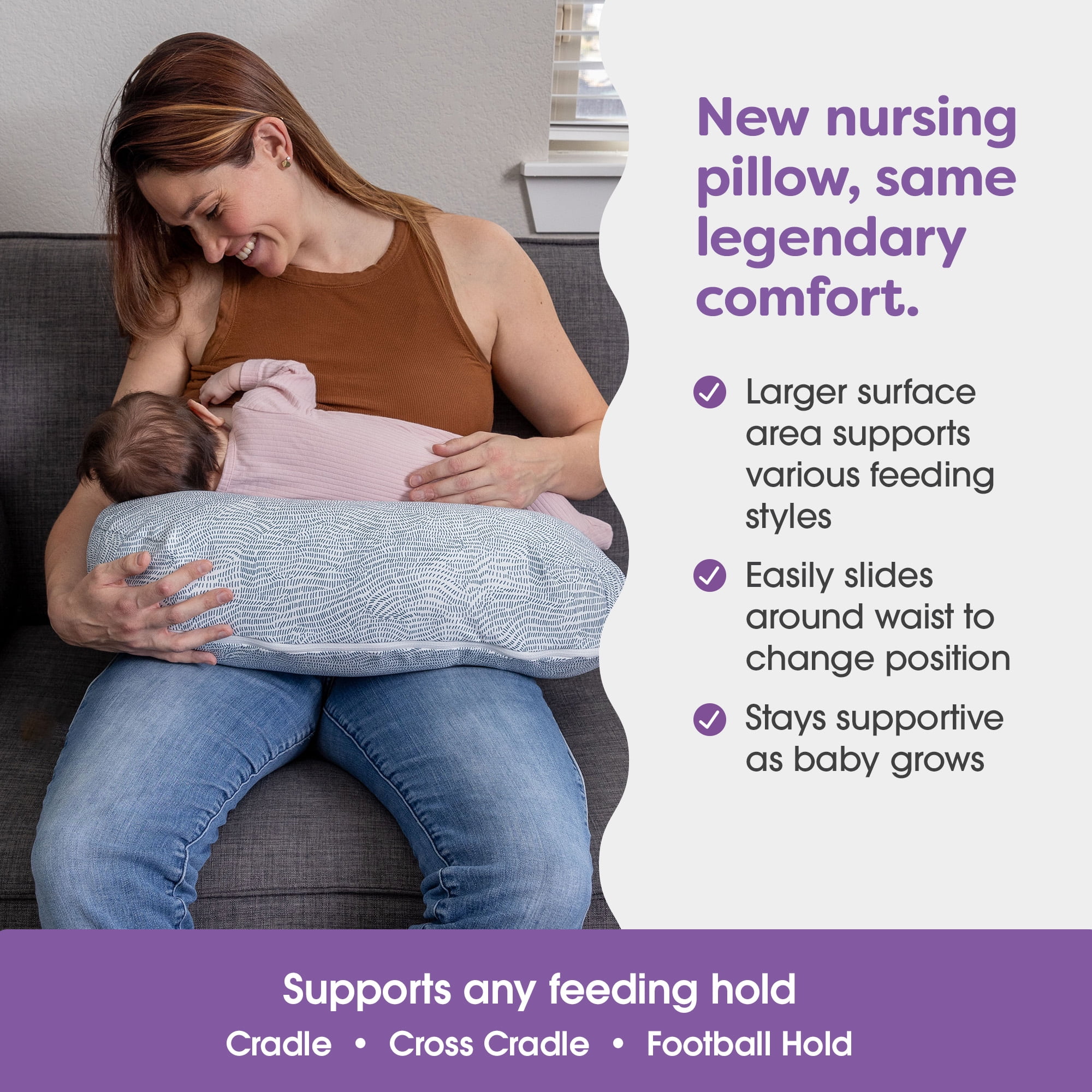 Boppy Nursing Pillow, Bare Naked, Larger, Firmer, More Supportive Pillow for Breastfeeding & Bottle Feeding