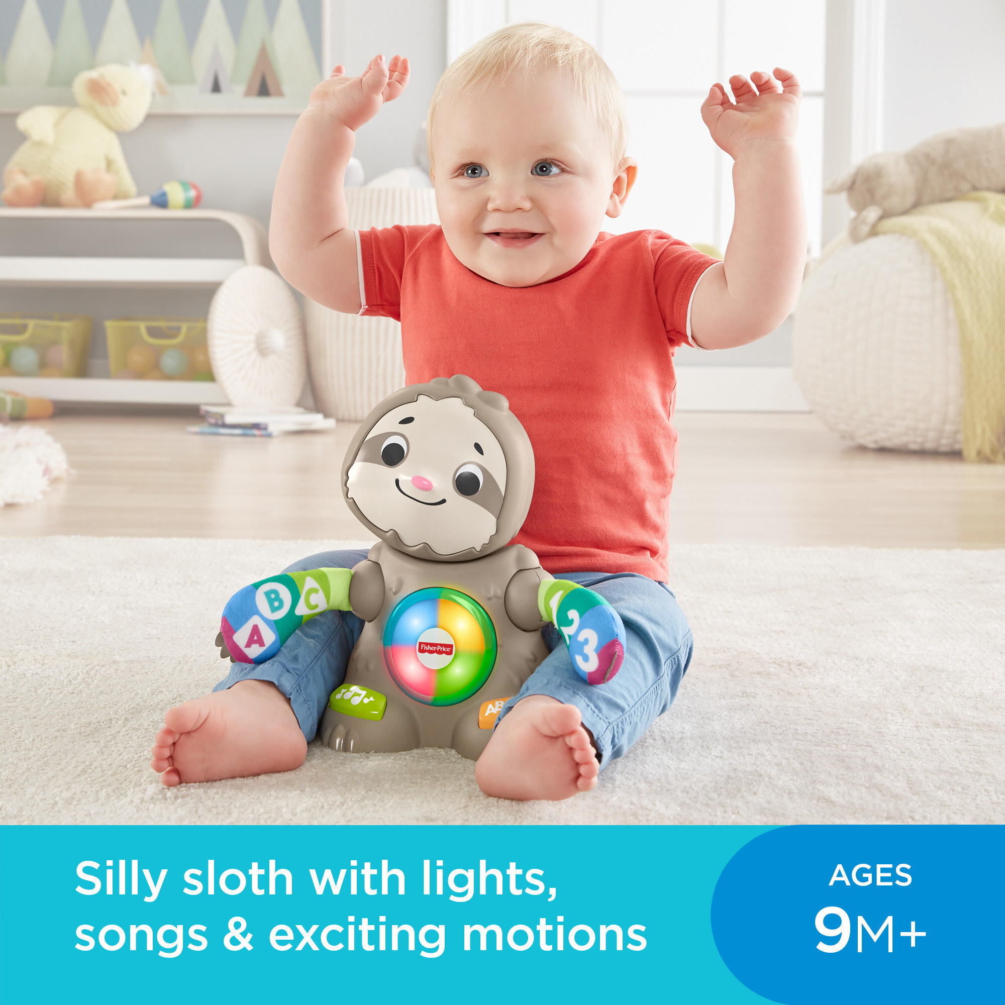 Fisher-Price Linkimals Smooth Moves Sloth Baby Electronic Learning Toy with Lights & Music - image 3 of 7