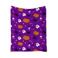 thumbnail image 2 of Halloween Throw Blanket,Halloween Blanket,Purple Throw Blanket,Orange Pumpkin Face,Soft Cozy Fall Blankets And Throws,Multiple Sizes, 2 of 8
