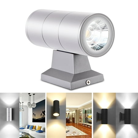 

DTOWER 10W COB LED Wall Lamp Up and Down Cylinder Wall Sconce Waterproof IP65 Warm White AC 85-265V for Corridor Garden