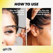 got2b Glued 2-in-1 Brow Gel & Edge Control, Strong Hold Eyebrow & Hair Mascara, 0.54 oz