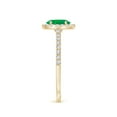 thumbnail image 5 of ANGARA Natural Oval Emerald Halo Ring with Diamond Accents in 14K Yellow Gold for Women (Size-7x5mm) | May Birthstone, Birthday, Anniversary, Jewelry Gift for Women | Natural Emerald Ring, 5 of 11
