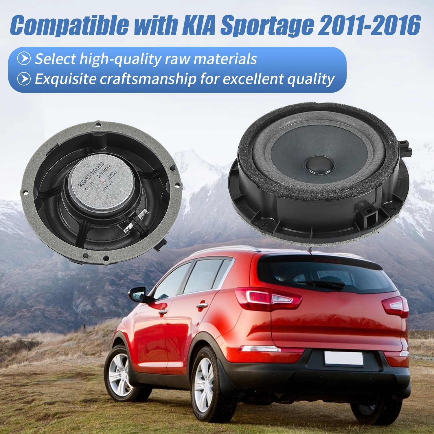 96330-3W000 Door Speaker Assembly Compatible with KIA Sportage 2011-2016 Black Replace 963303W000