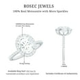 thumbnail image 5 of Rosec Jewels Oval Moissanite Engagement Ring with Halo - D-VS1 Quality Authentically Certified Classic Ring for Women, 18K White Gold, US 9.50, 5 of 8