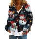 thumbnail image 2 of Cárdigan informal para mujer, con botones y estampado navideño, chaqueta de moda, abrigo, blusa de poliéster para mujer, 2 of 5