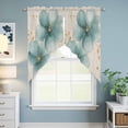 thumbnail image 6 of Swag Valance Curtains for Windows, Teal Elegant Spring Floral Light Filtering Kitchen Curtains with Rod Pocket, Pastoral Flowers Rustic Window Treatment Valances for Living Room, 36x36 - 2 PCS, 6 of 9