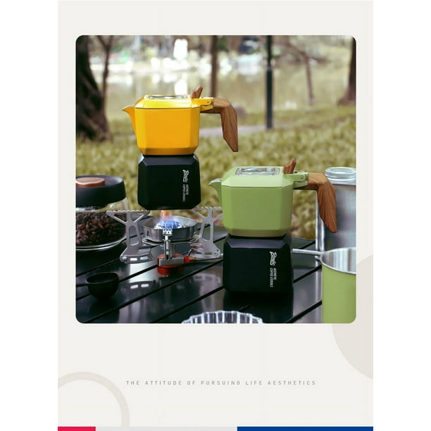 ERNA BINCOO Double Valve Moka Pot Square Coffee Pot Espresso