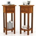 thumbnail image 1 of Gymax 2PCS Solid Wood Side Table Home Rectangular Sofa Side Table w/ Acacia Wood Top Telephone Table, 1 of 10