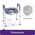 thumbnail image 6 of KEKOY Bedside Commode for Seniors, Commode Chair with Arms and Padded Seat , FSA HSA Eligible 400lb Easy Assembly Toilet Chair , Adjustable Raised Toilet Seat with Handles, 6 of 9