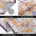 thumbnail image 4 of Boho Kitchen Rugs Sets 3 Piece with Runner Floral Kitchen Floor Mat Carpet Farmhouse Kitchen Rugs and Mats Non Skid Washable Runner Rug for Kitchen Floor Office Sink Laundry, Orange&Purple, 4 of 5
