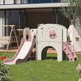 thumbnail image 3 of Nyeekoy 8 in 1 Toddler Slide, Kid Slide Freestanding, for Age 1-3, with Basketball Hoop and Telescope, Indoor Outdoor Pink, 3 of 16