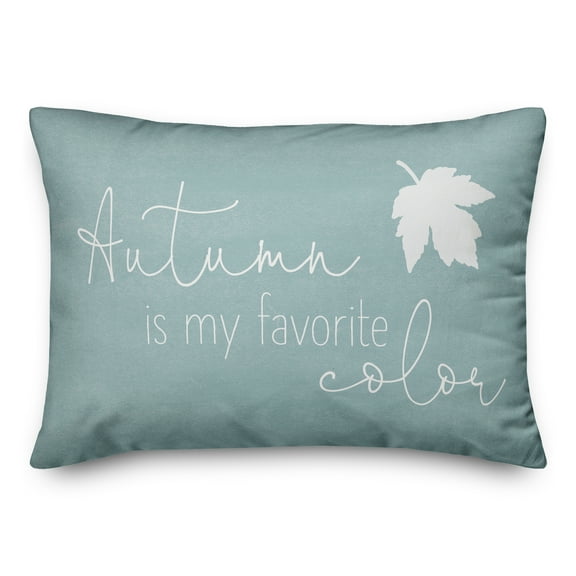 Creative Products Blue Autumn Leaf and Cursive 14x20 Spun Poly Pillow