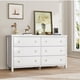 thumbnail image 1 of QinaQin Cómoda ancha para recámara de 47.2 pulgadas con 6 cajones, mueble moderno de madera con almacenamiento para cuarto de bebé, sala o dormitorio, 1 of 9