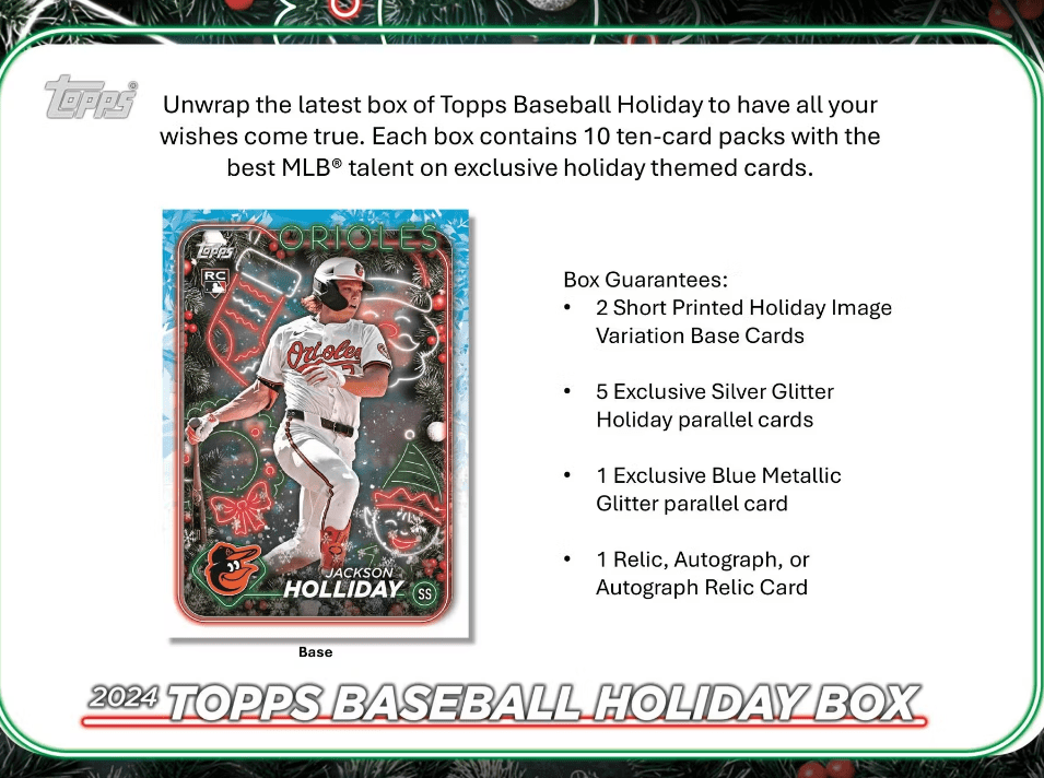 Topps - MLB 2024 TOPPS HOLIDAY MEGA box 大谷 トップス Amazon.com: Topps 2024 Holiday Baseball Factory Sealed Mega