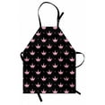 thumbnail image 1 of Crown Apron, Repetitive Stars Cartoonish Elements on a Dark Background Royal Feels, Unisex Kitchen Bib with Adjustable Neck for Cooking Gardening, Adult Size, Pale Pink Charcoal Grey, by Ambesonne, 1 of 4