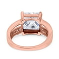 thumbnail image 3 of Rose Tone, Simulated Cubic Zirconia Size-7 Princess Cut Art Deco Engagement Wedding Bridal Ring 925 Sterling Silver, 3 of 7