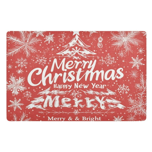 BZSMCE Floor Mats 32x20in Design Snowtreen and Snowflak for Christmas Creativity Doormats