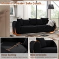 thumbnail image 3 of Aukfa Modern Sofa Couch with Curved Wood Legs, 84" Upholstered 3-Seater Sofa for Living Room, 26" Extra Deep Seat, 5 Pillows, Black, 3 of 9